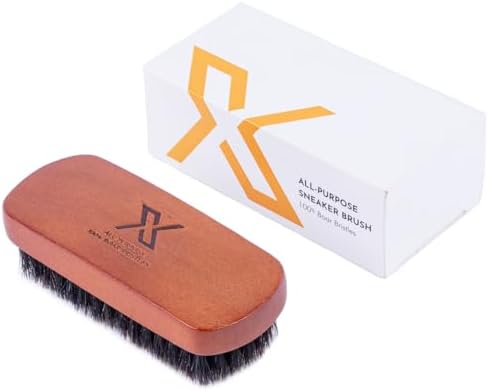 X All-Purpose Sneaker Cleaning Brush, 100% Soft Boar Bristles Shoe Brush by X