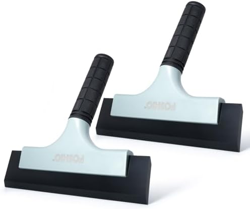 FOSHIO All-Purpose Car Window Squeegee, 2 Pack 8 inch Double Edge Squeegee by FOSHIO