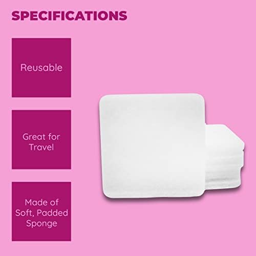 Jacent Mini Exfoliating Sponges: Square Facial Cleansing and Makeup Removal Pads - Image 6