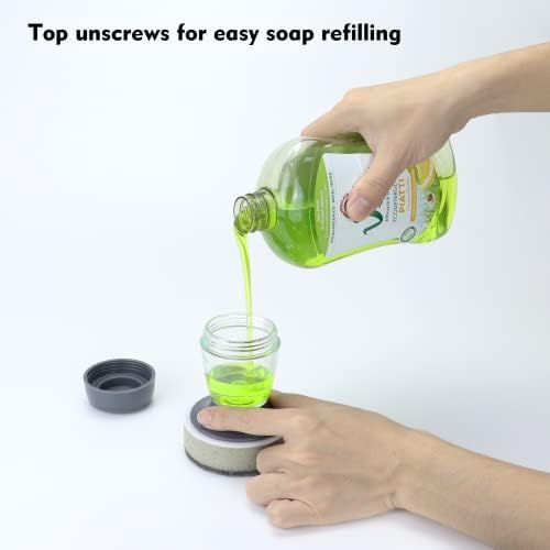 DAPOWER Dish Brush with Soap Dispenser, Kitchen Scrub Brush - Image 3