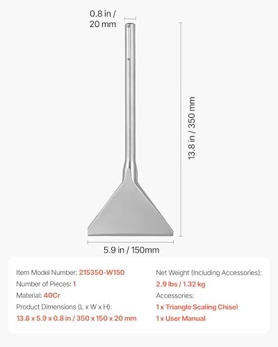 VEVOR SDS Max Scaling Chisel, 13.8" x 5.9" Chisel Bit - Image 2