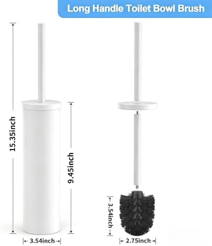 Stainless Steel Toilet Brush and Holder Set Brushed Silver Heavy Duty Toilet - Image 7