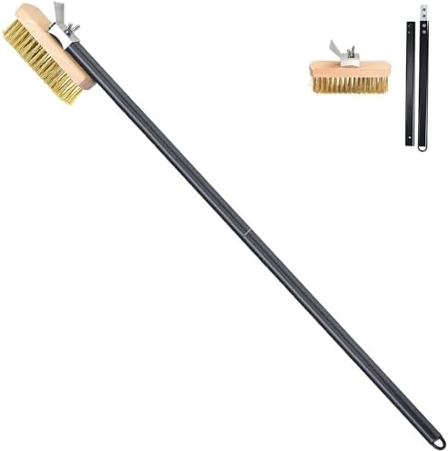 Pizza Oven Brush with Scraper Brass Bristles Pizza Brush by SHANGPEIXUAN