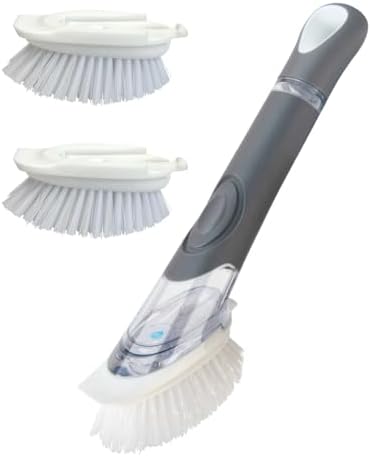 CELOX Dish Brush with Soap Dispenser, 1 Dish Wand & 3 Brush Refill Heads by CELOX
