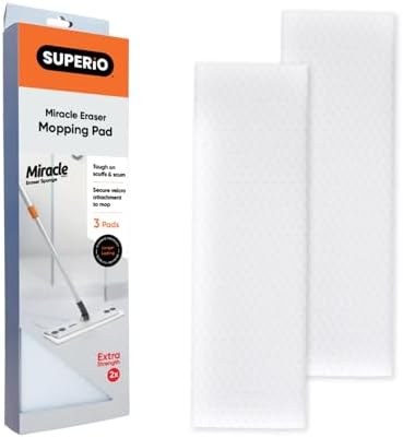 Superio Miracle Eraser Mop Refill Head Replacement Miracle Mop Pads by Superio