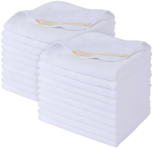 SINLAND Microfiber Facial Cloths Fast Drying Washcloth 12inch x 12inch White 20 by SINLAND