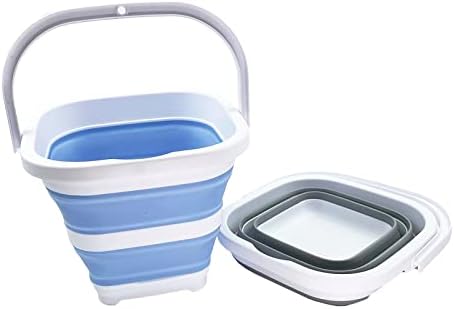 SAMMART Collapsible Rectangular Cleaning Bucket 5L- Foldable Camping Beach Sand - Image 2