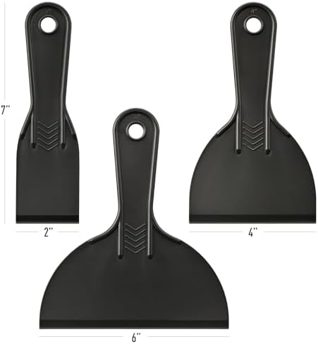 Plastic Putty Knife Set – 2" 4" 6" Spackle Knives & Paint Scrapers - Image 2