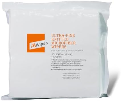 AAwipes Knitted Microfiber Cleanroom Wipers 9"x9" Superfine Polyester-Polyamide by AAWipes