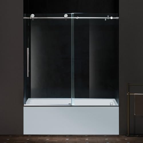 Woodbridge Frameless Single Sliding Shower Doors in Polished Chrome Finish by Unknown