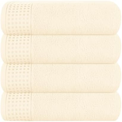 GLAMBURG Ultra Soft 4 Pack Oversized Bath Towel Set 27x54 inches, 100% Cotton by GLAMBURG