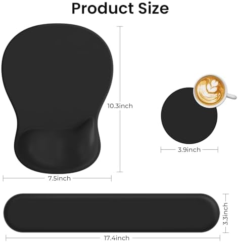 AKIT Ergonomic Mouse Pad and Keyboard Wrist Rest Set, Memory Foam - Image 6