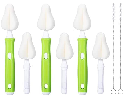 Baby Bottle Brush Kit, Sponge Heads, Straw Cleaners, Compact Tool by CAREBABYMORE