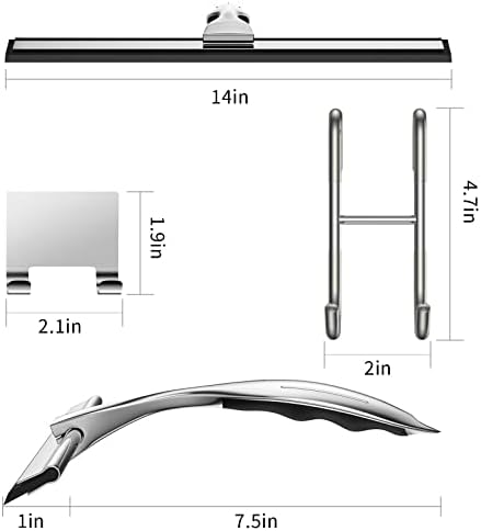 14-Inches Stainless Steel Shower Squeegee Set, Include Shower Door Hook - Image 3