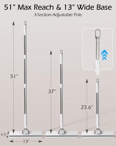 MASTERTOP Snap Grip Mop, Hands Free Flat Mop - Image 6