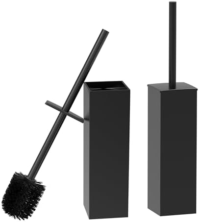 RUACQ Toilet Brush and Holder Set, Matte Black, 2 Pack by Ruacq