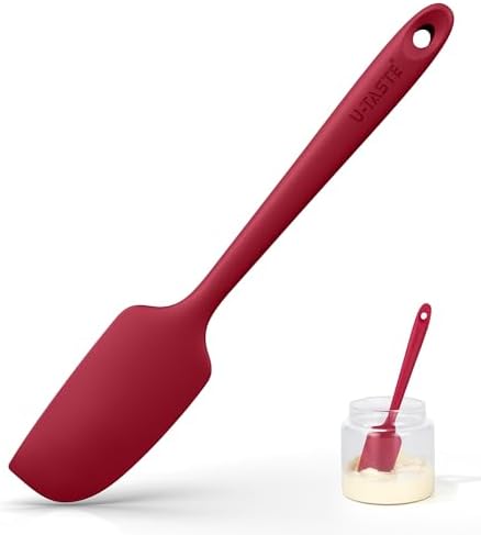 U-Taste Small Mini Silicone Spatula, 9in Rubber Jar Bowl Scraper by U-Taste