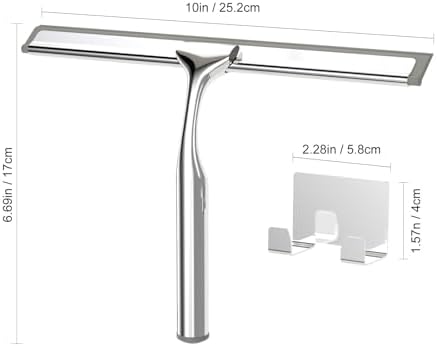 Shower Squeegee for Glass Doors, Stainless Steel Shower Squeegee for Bathroom - Image 3