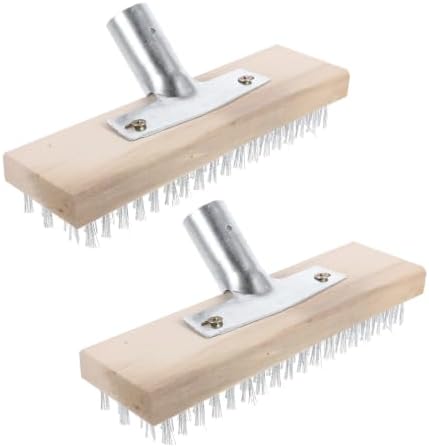 FRCOLOR Stainless Steel Wire Deck Brush Removes Grime and Moss Heavy Duty 2pcs by FRCOLOR