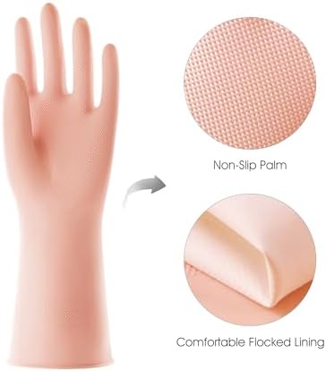 COOLJOB 2 Pairs Household Rubber Gloves, Cotton Lining - Image 2