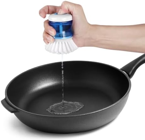 Dish Brush with Soap Dispenser for Sink, Pots & Pans Cleaning, Soft 2 Pack - Image 3