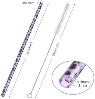10 Pcs Reusable Leopard Straws Drinking Straw - Image 3