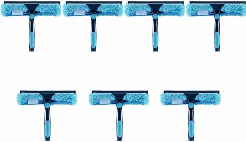 7pcs 11" Window Squeegee & Microfiber Scrubber 2-in-1 Cleaning Tool by HICAVAR