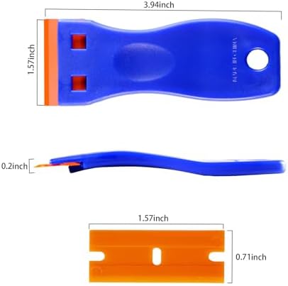 4 PCS Plastic Razor Blade Scraper and 120 PCS Plastic Razor Blades, Cleaning - Image 2