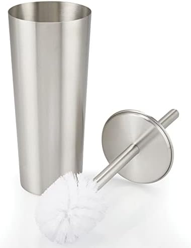 mDesign Slim Metal Toilet Brush Set - Image 6