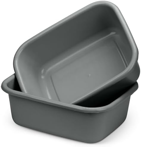 DecorRack 2 Plastic Wash Basins, Large 10 Quart Graduated Bucket, Portable by DecorRack