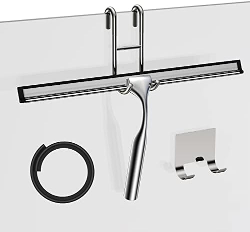 14-Inches Stainless Steel Shower Squeegee Set, Include Shower Door Hook by SSTOOHL