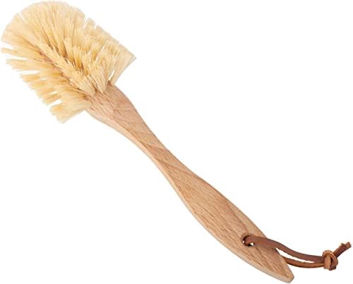 Redecker Dish Brush, Tampico Fiber, Curved Handle – Wrap-Around Bristles by Redecker