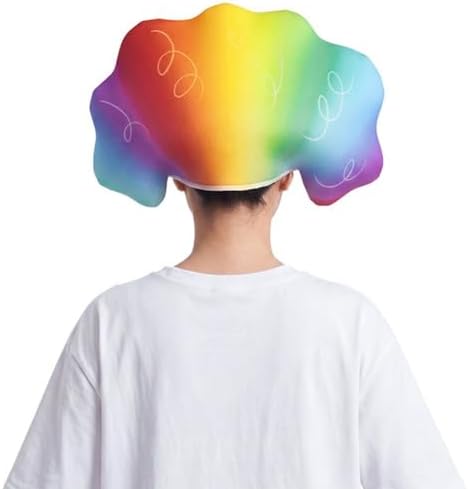 Rainbow Afro Explosion Sponge Mop Hair Hat Funny Crazy Wig Cap - Image 2