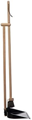 Creative Co-Op Beech Wood Broom & Standing Metal Dust Pan, Natural & Black by Unknown