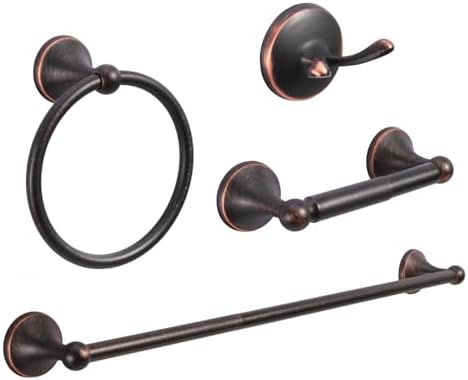 Classic Bathroom Hardware Accessory 4-piece Set, Oil-Rubbed Bronze by Unknown