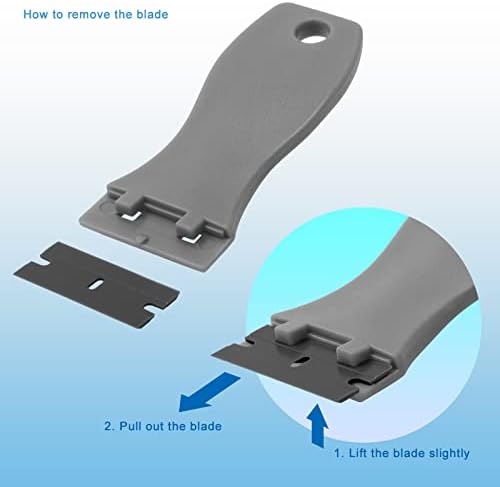 FOSHIO 20PCS Grey Plastic Razor Blade Scraper Tool - Image 4