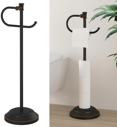 Hoimpro Toilet Paper Holder Stand Free Standing Rolls Storage Bronze by Hoimpro
