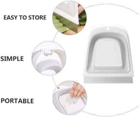 Kitchen Shovel with Scale, Foldable Dustpan Scraper Cutter White - Image 3
