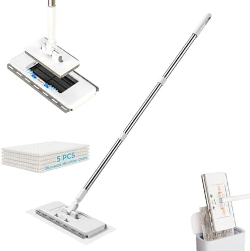 2-in-1 Hands Free Flat Mop, Dust Mop by LJIMYV
