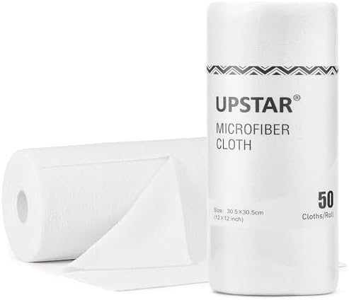 UPSTAR Microfiber Cleaning Cloth, Reusable Paper Towels Rolls, 50 Packs 12x12 by UPSTAR