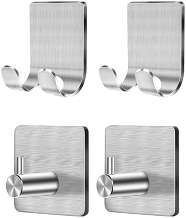CGBE 4 Packs Shower Hooks for Inside Shower, Self Adhesive Shaver Holder Hanger by CGBE