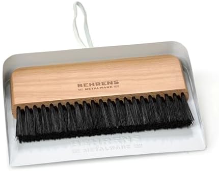 Behrens White Galvanized Dustpan & Brush Set by Behrens