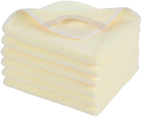 SINLAND Microfiber Facial Cloths Fast Drying Washcloth 12inch x 12inch Yellow 6 by SINLAND