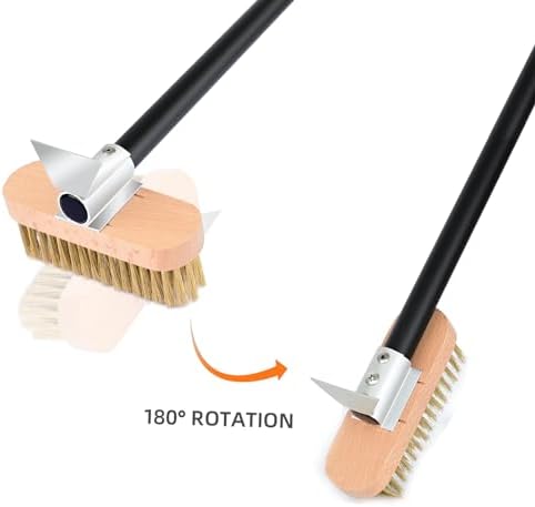 Pizza Oven Brush with Scraper, Brass Bristles Grill Brush with 33 or 47 Inch - Image 3