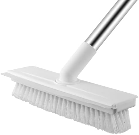 Floor Scrub Brush with 51-Inch Long Handle, 2 in 1 Floor Scrubber by ZHAYAO
