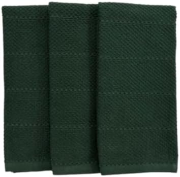 Dark Green Kitchen Hand Dish Towels, 100% Cotton - Image 7