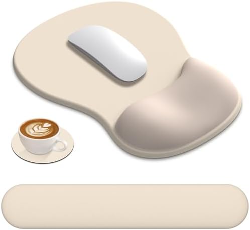 AKIT Ergonomic Mouse Pad and Keyboard Wrist Rest Set, Memory Foam by AKITHomeGarden