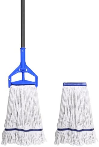 Loop-End String Mop Heavy Duty Commercial Industrial Mops, Cotton Wet Mop by KeFanta