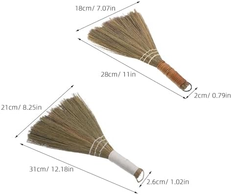 Miscanthus Hand Woven Sweeper Broom 3pcs Short Handle - Image 2