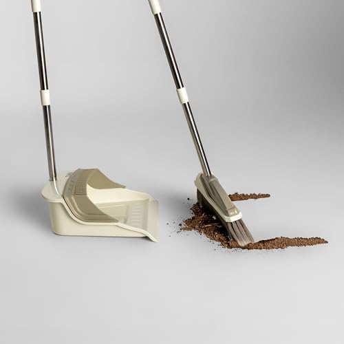 Nuéa Broom and Dustpan Set, Long Handle Stand Up Broom - Image 2